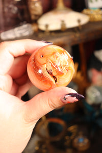 Peachy Banded Carnelian Sphere