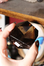 Load image into Gallery viewer, Gemmy Smokey Quartz Tower with Sparkly Hematite Inclusions