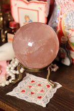 Load image into Gallery viewer, Shimmery Pink Star Rose Quartz Sphere with Red Hematite Inclusions (RQ2)