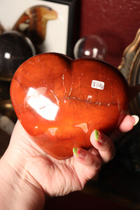 Large Banded Carnelian Heart