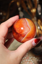 Load image into Gallery viewer, Funky Banded Carnelian Sphere
