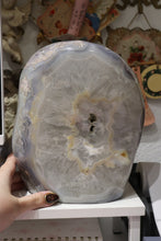 Load image into Gallery viewer, XL 22lbs Cool-Toned Blue Flower Agate with Quartz Freeform