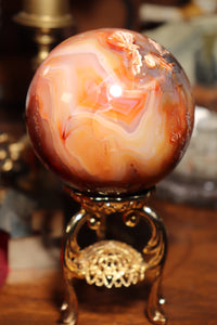 Mossy Peach Carnelian Sphere