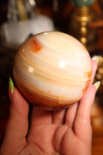 Load image into Gallery viewer, Milky Banded Carnelian Sphere