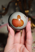 Load image into Gallery viewer, “Pumpkin” Polychrome Jasper Sphere