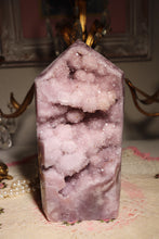 Load image into Gallery viewer, Large Lilac Semi-Polished Pink Amethyst Tower