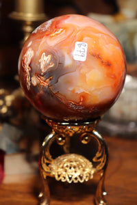 Mossy Peach Carnelian Sphere