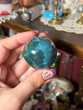 Load image into Gallery viewer, Vibrant Teal Trix Sea Jasper Sphere