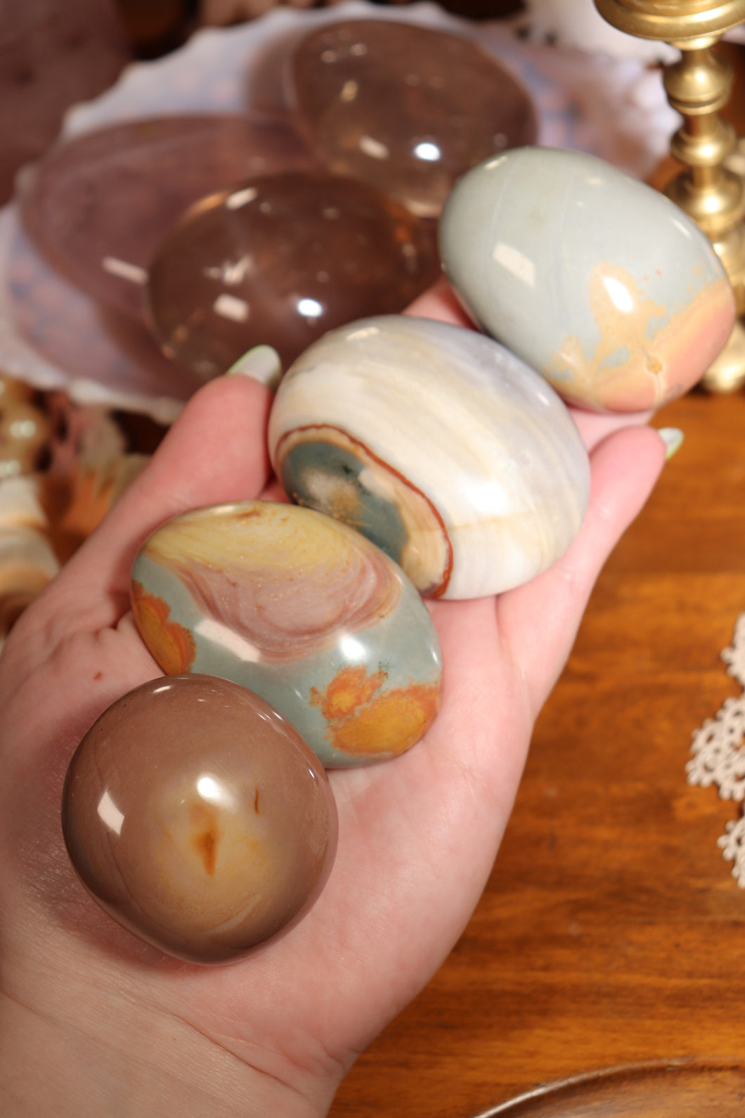 Polychrome Jasper Palmstones