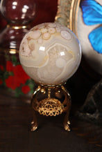 Load image into Gallery viewer, Flower Agate Sphere with Banding &amp; Quartz Inclusions