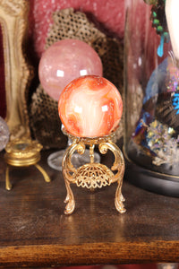 Peachy Banded Carnelian Sphere