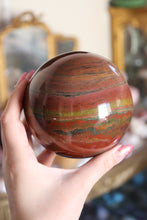 Load image into Gallery viewer, XL Colorful Banded Sea Jasper Planet