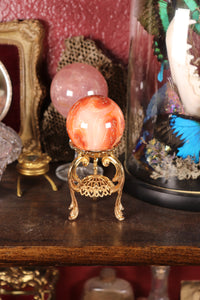 Peachy Banded Carnelian Sphere