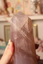 Load image into Gallery viewer, XL Lavender Rose Quartz Tower
