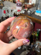 Load image into Gallery viewer, Large Pink &amp; Periwinkle Sea Jasper Sphere