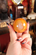 Load image into Gallery viewer, Orange Quartzy Carnelian Sphere