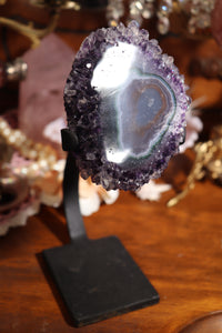 Juicy Purple Amethyst Stalactite Eye on Stand