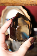 Load image into Gallery viewer, Gemmy Smokey Quartz Tower with Sparkly Hematite Inclusions