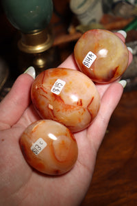 Quartzy Carnelian Palmstones