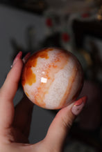 Load image into Gallery viewer, Peachy Carnelian x Quartz Sphere