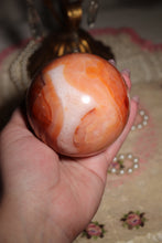 Load image into Gallery viewer, Large Peachy Carnelian Sphere with Quartz