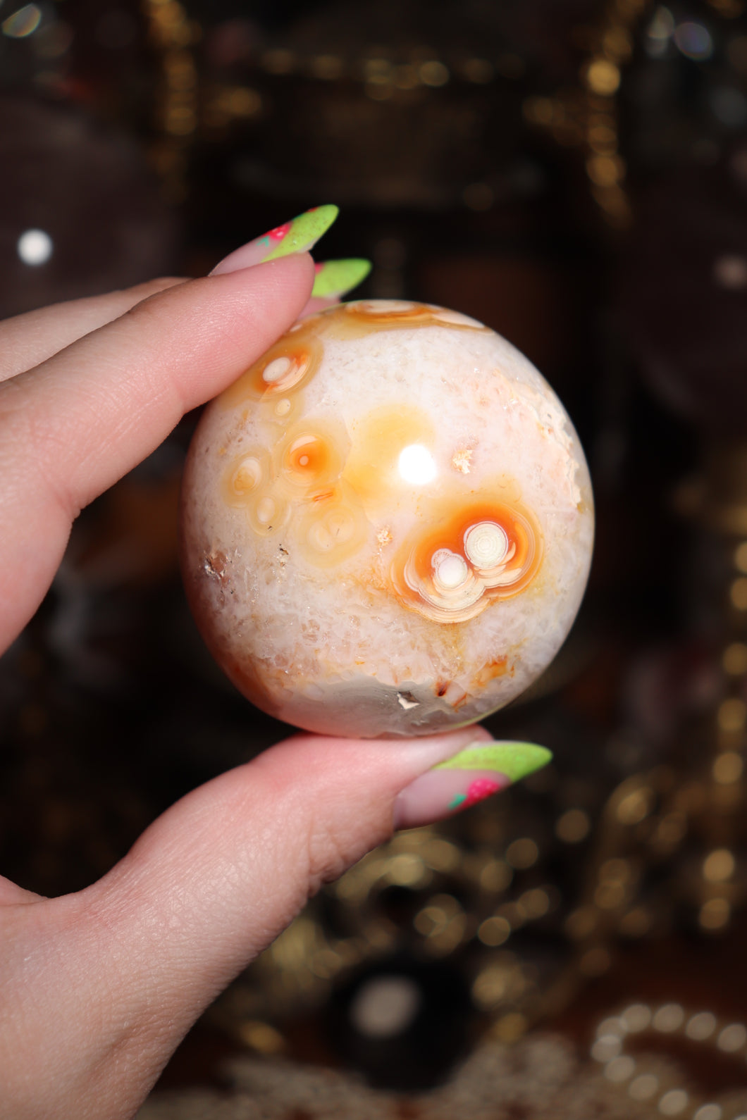 Carnelian Palmstones with Quartz