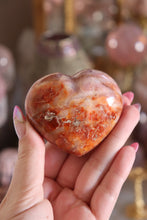 Load image into Gallery viewer, Unique Pink Striped Carnelian Heart