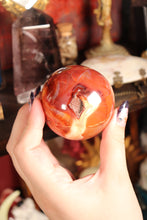 Load image into Gallery viewer, Chocolate Strawberry Carnelian Sphere