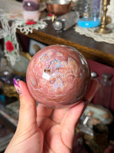 Load image into Gallery viewer, Large Pink &amp; Periwinkle Sea Jasper Sphere