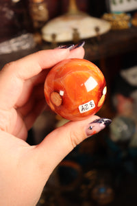 Peachy Banded Carnelian Sphere