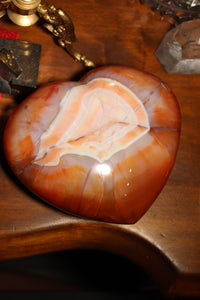 Large Banded Carnelian Heart