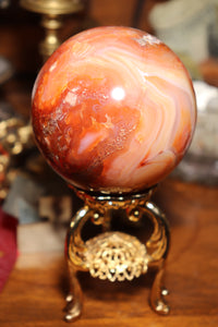 Mossy Peach Carnelian Sphere