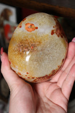 Load image into Gallery viewer, Funky Milky Yellow &amp; Blue Carnelian Bowl with Quartz