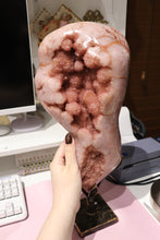 Load image into Gallery viewer, Statement Pink Amethyst “Figure 8” on Display Stand