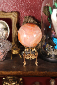 Peachy Carnelian Sphere with Natural Cave