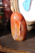 Load image into Gallery viewer, Banded Carnelian Freeform with Druzy