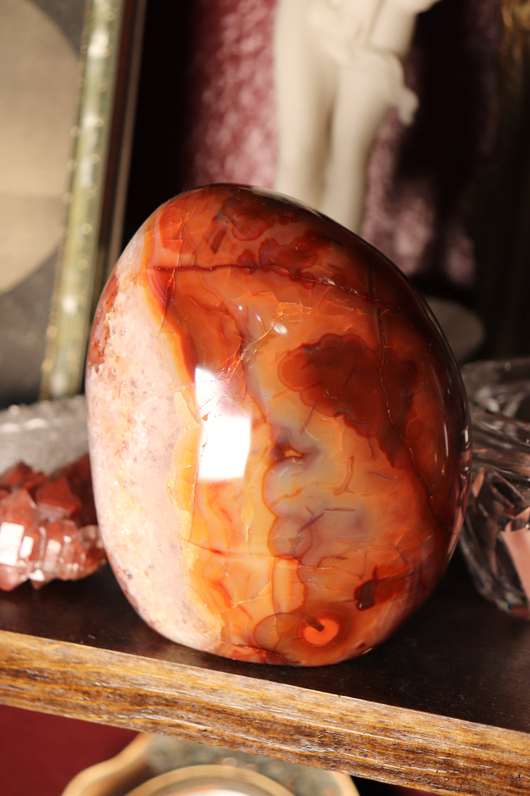 Charlie Carnelian Freeform with Quartz