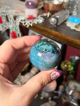 Load image into Gallery viewer, Vibrant Teal Trix Sea Jasper Sphere