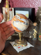 Load image into Gallery viewer, Peach Carnelian x Orca Agate x Quartz Sphere