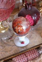 Load image into Gallery viewer, Strawberry-Toned Toasty Carnelian Sphere with Mossy Inclusions