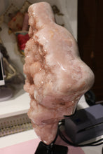 Load image into Gallery viewer, Statement Pastel Blush Pink Amethyst Freeform on Custom Stand