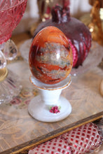 Load image into Gallery viewer, Green Mossy Carnelian Egg with Quartz
