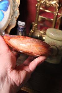 Large Banded Peach Carnelian Bowl