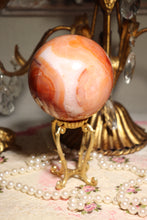 Load image into Gallery viewer, Large Peachy Carnelian Sphere with Quartz