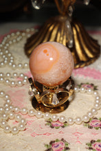 Load image into Gallery viewer, Banded Peachy Quartz Carnelian Sphere