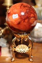 Load image into Gallery viewer, “Quartz Sandwich” Carnelian Sphere