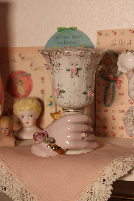 Vintage Floral Hand Vase Sphere Display