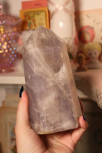 Load image into Gallery viewer, Large Lavender-Blue Rose Quartz Tower