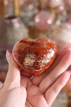 Load image into Gallery viewer, Unique Pink Striped Carnelian Heart