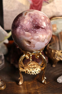 Dreamy Purple & Pink Amethyst x Flower Agate Sphere